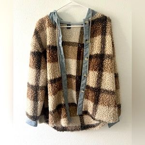 Plaid Hooded Teddy Coat